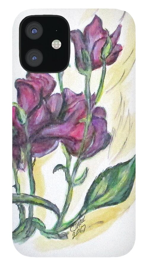 Flowers iPhone 12 Case featuring the painting Kimberly's Spring Flower by Clyde J Kell