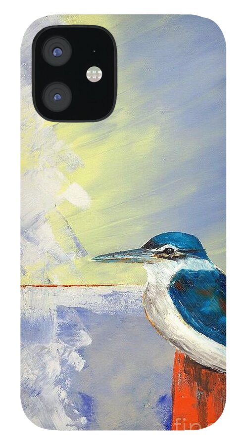 Bird iPhone 12 Case featuring the painting Kingfisher by Tracey Lee Cassin