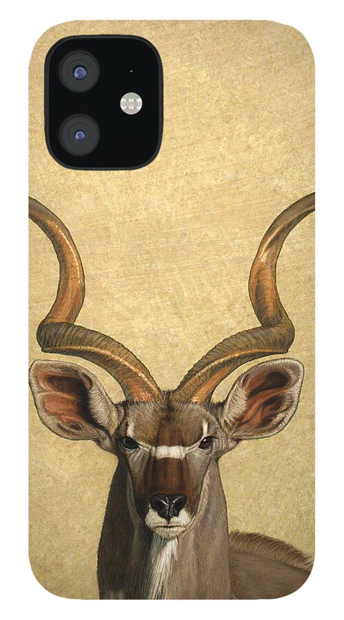 Kudu iPhone 12 Case featuring the painting Kudu by James W Johnson