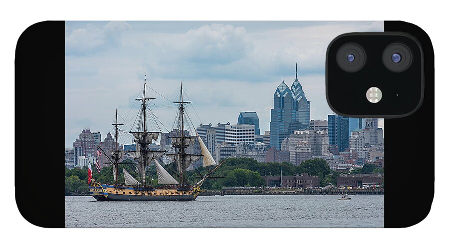 Terry Deluco iPhone 12 Case featuring the photograph L Hermione Philadelphia Skyline by Terry DeLuco