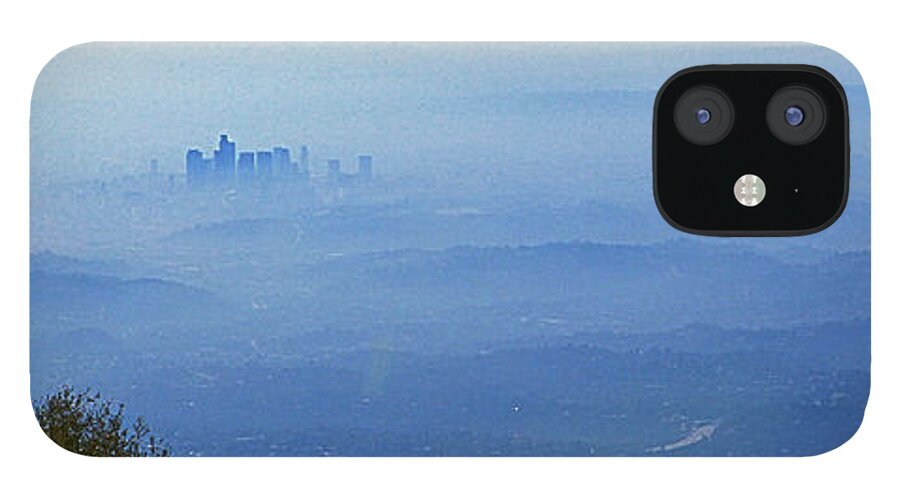 Los Angeles iPhone 12 Case featuring the photograph LA in Smog by Jeff Kurtz