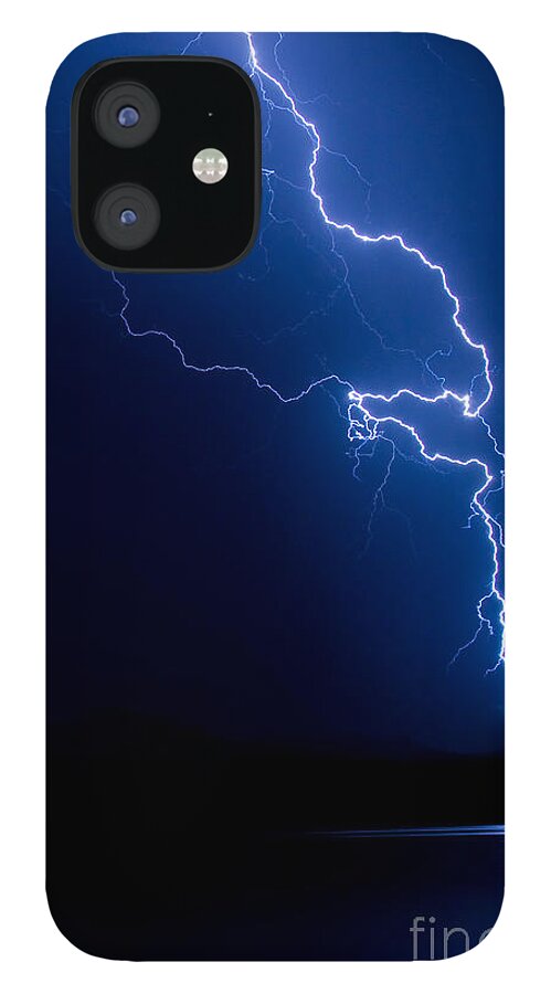 Lightning iPhone 12 Case featuring the photograph Lake Lightning Strike by James BO Insogna
