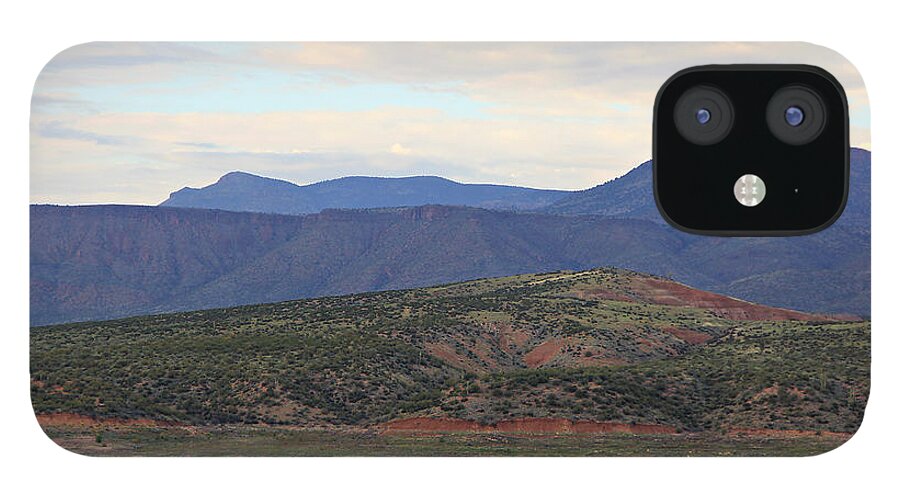 Landscape iPhone 12 Case featuring the painting Lake Roosevelt 1 by Matalyn Gardner