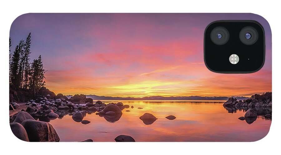 Lake iPhone 12 Case featuring the photograph Lake Tahoe Sunset Peace by Martin Gollery
