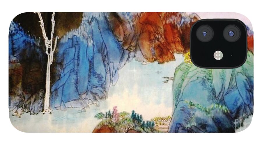 Chinese Style Landscape iPhone 12 Case featuring the painting Landscape #2 by Betty M M Wong