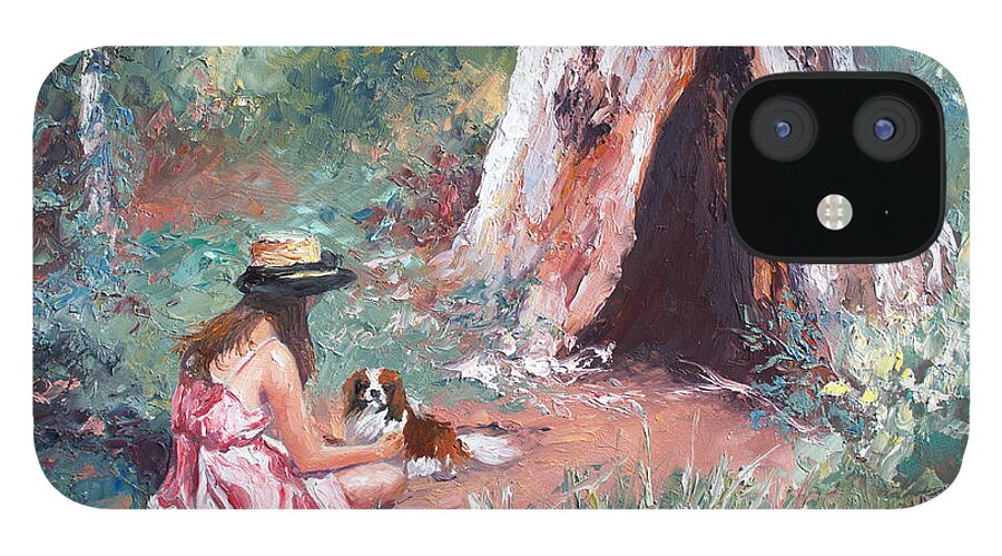 Landscape iPhone 12 Case featuring the painting Landscape Painting - By the Hollow Tree by Jan Matson