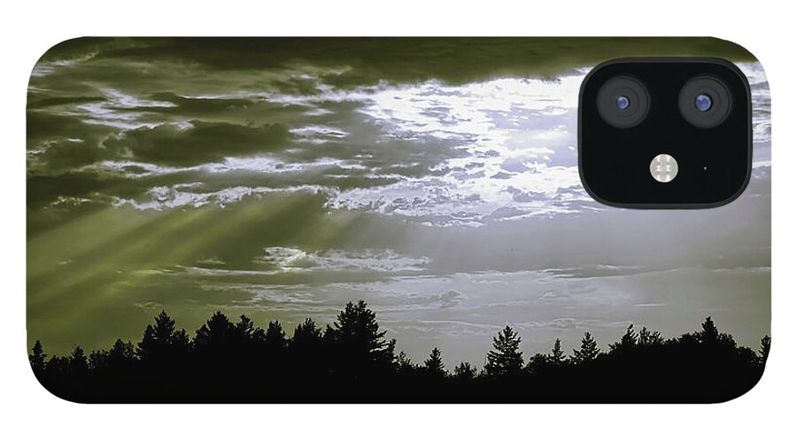 Light Beams iPhone 12 Case featuring the photograph Light Blast in Evening by JGracey Stinson