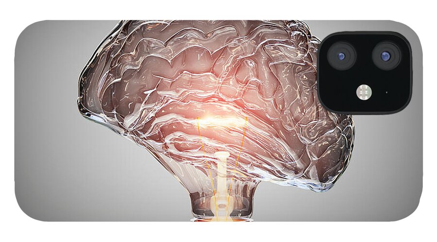 Light iPhone 12 Case featuring the photograph Light Bulb Brain by Johan Swanepoel