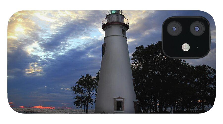 Lighthouse iPhone 12 Case featuring the photograph Lighthouse at Sunrise by Angela Murdock