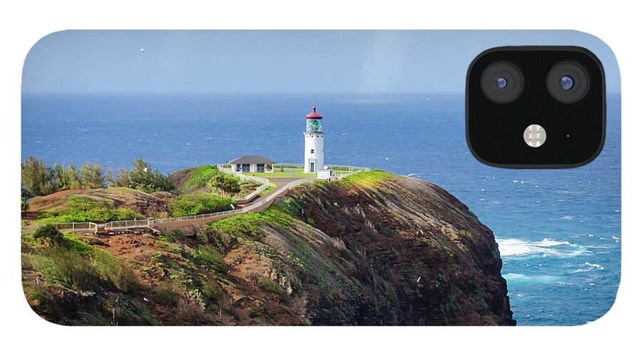 Buildings iPhone 12 Case featuring the photograph Lighthouse on a Cliff by Daniel Murphy