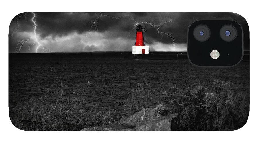 Landscape iPhone 12 Case featuring the photograph Lightning House by Ms Judi
