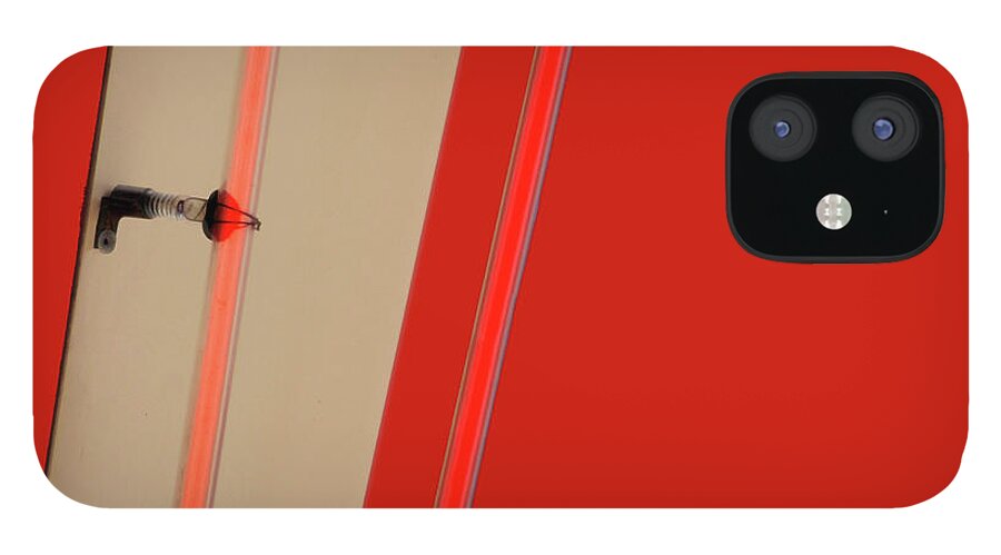 Red iPhone 12 Case featuring the photograph Lights On Red by Dan Holm