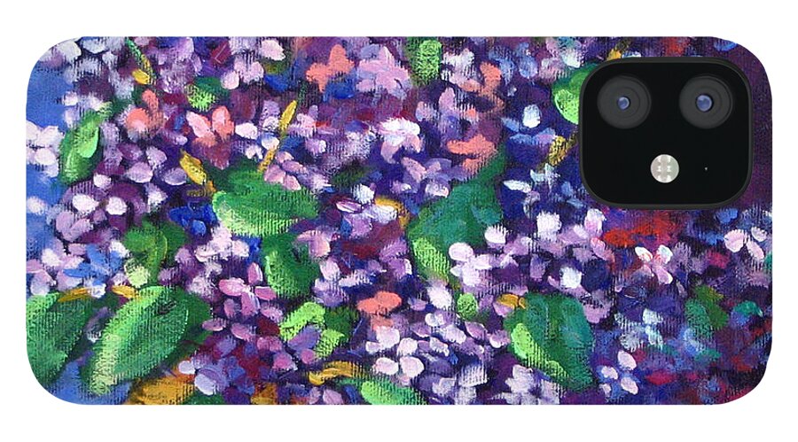 Art iPhone 12 Case featuring the painting Lilacs by Richard T Pranke