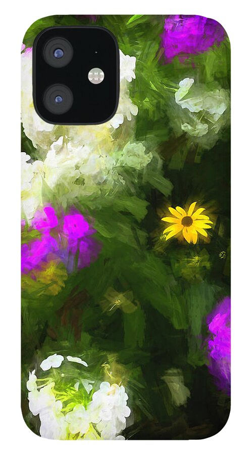 Flowers iPhone 12 Case featuring the digital art Lonely Black-eyed Susan by Barry Wills