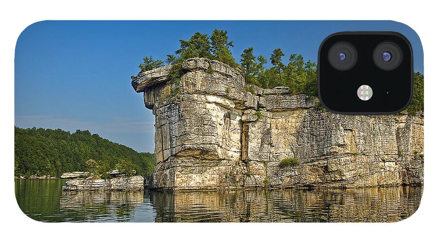 Long Point Cliff Water #1 iPhone 12 Case featuring the photograph Long Point by Mark Allen