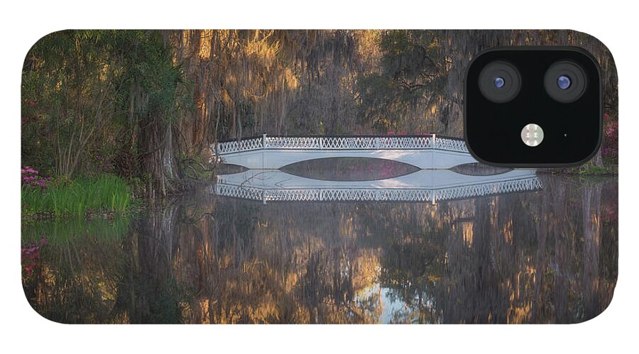 Lowcountry Springtime iPhone 12 Case featuring the photograph Long White Bridge Pond Reflection by Kim Carpentier