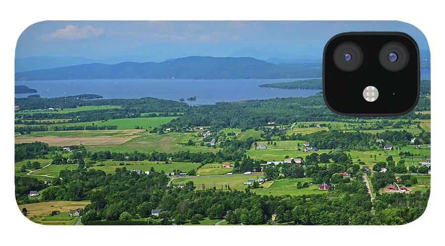 Mt iPhone 12 Case featuring the photograph Looking Down on Lake Champlain and the Adirondacks Mount Philo Vermont by Toby McGuire