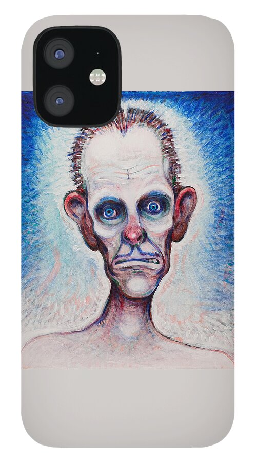 Scary Face iPhone 12 Case featuring the painting Looks A Fright by John Reynolds