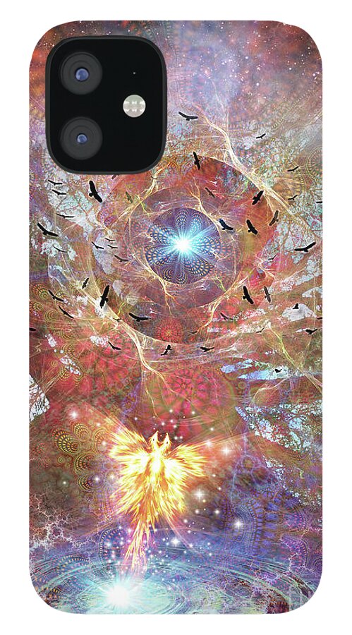 Birds iPhone 12 Case featuring the digital art Lost in Transformations by Leonard Rubins