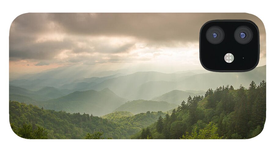 Great Smoky Mountains National Park iPhone 12 Case featuring the photograph Sunbeams - Great Smoky Mountains National Park by Doug McPherson