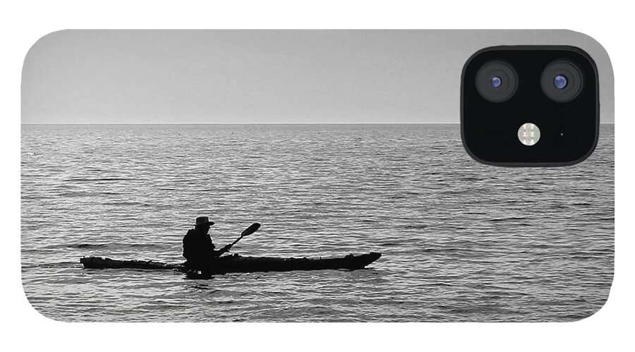 Water iPhone 12 Case featuring the photograph Lone Sea Kayaker by Robert Wilder Jr