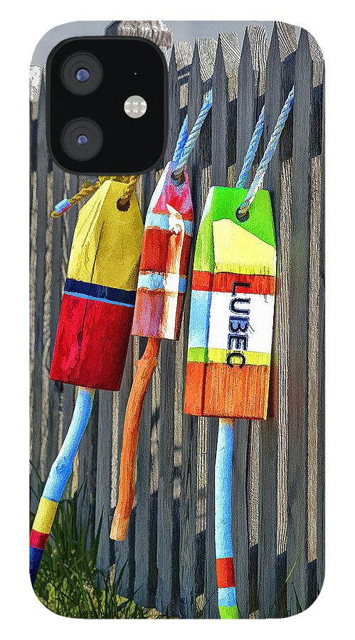 Lubec Buoys iPhone 12 Case featuring the photograph Lubec Buoys by Marty Saccone