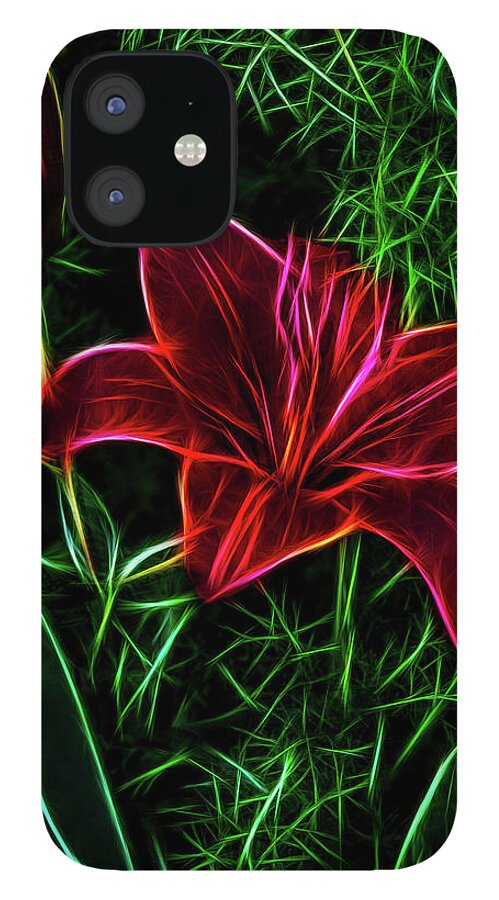 Red Lily iPhone 12 Case featuring the photograph Luminous Lily by Joann Copeland-Paul