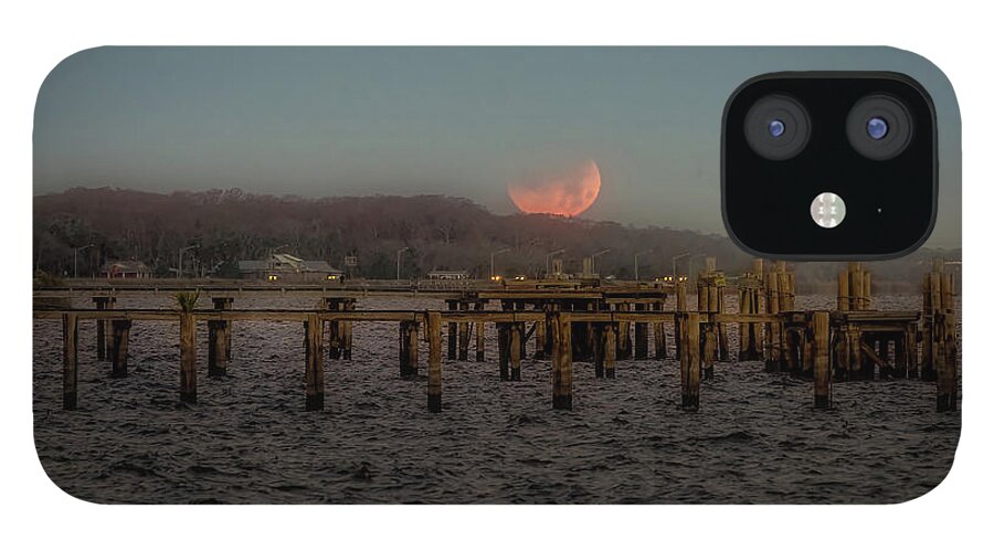 Blue Moon iPhone 12 Case featuring the photograph Lunar Eclispe by Norman Peay
