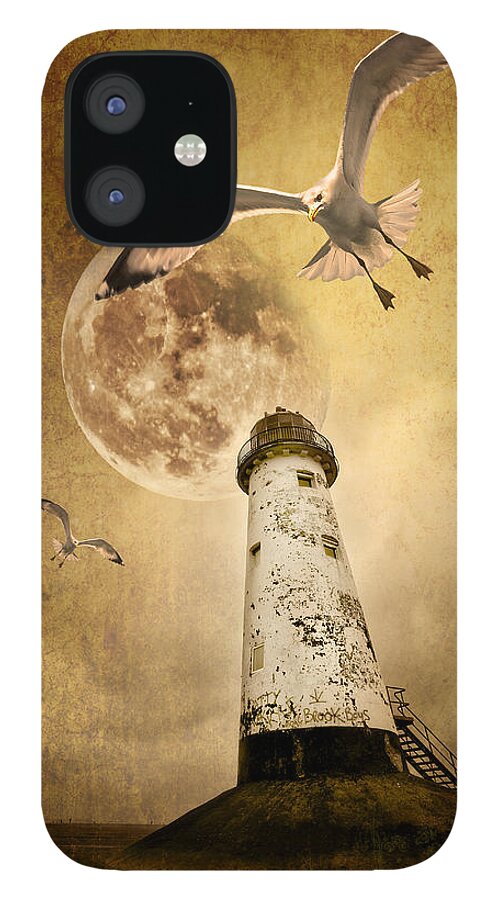 Seagull iPhone 12 Case featuring the photograph Lunar Flight by Meirion Matthias