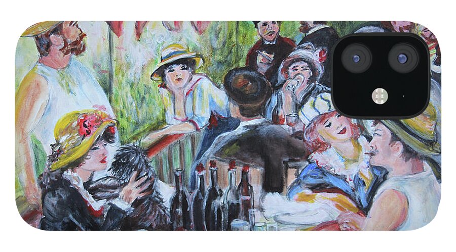 Renoir iPhone 12 Case featuring the painting Luncheon of the Boating Party by Denice Palanuk Wilson