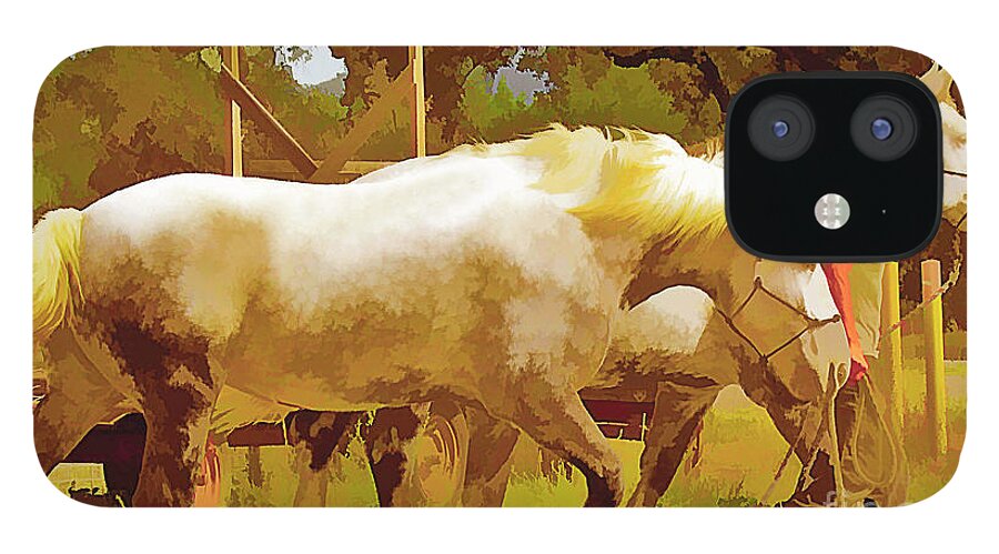 Horse iPhone 12 Case featuring the photograph Lunchtime by Joyce Creswell