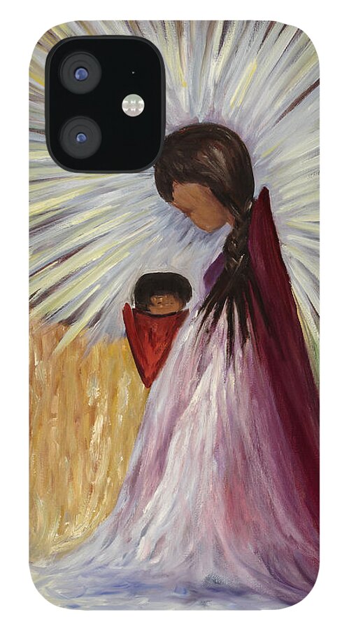 Religion iPhone 12 Case featuring the painting Madonna And Child by Darice Machel McGuire