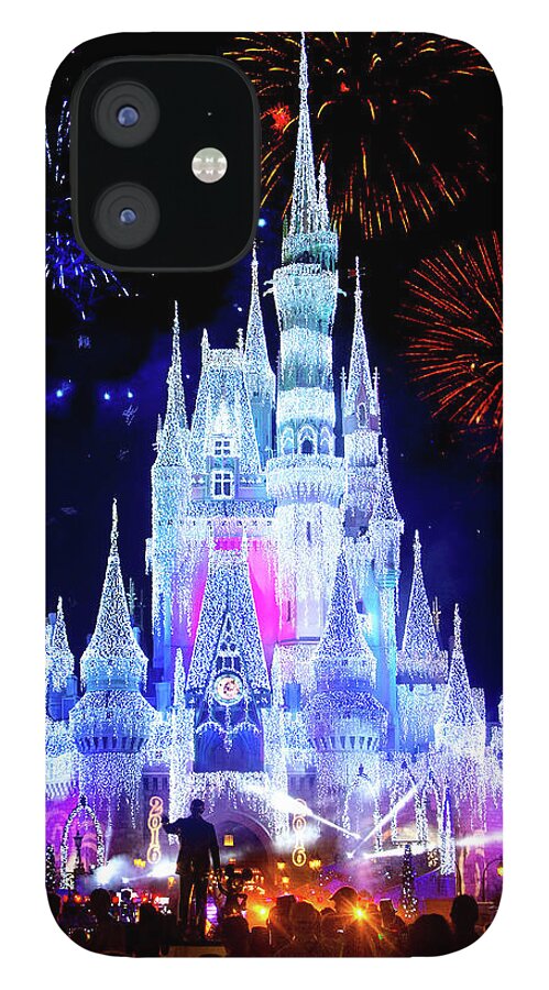 Magic Kingdom iPhone 12 Case featuring the photograph Magic Kingdom Fireworks by Mark Andrew Thomas