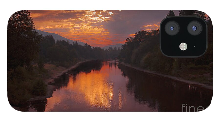 Magnificent Clouds Over Rogue River Oregon At Sunset Fine Art Photography Print iPhone 12 Case featuring the photograph Magnificent Clouds Over Rogue River Oregon at Sunset by Jerry Cowart