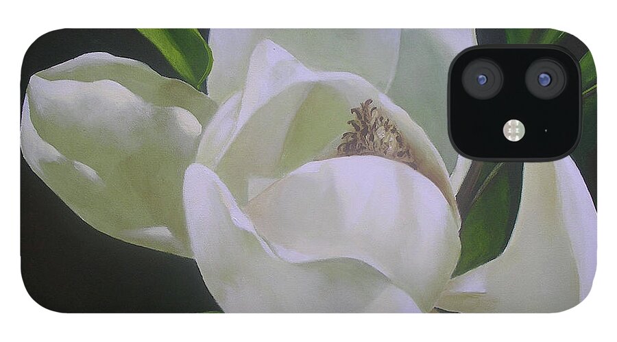 Magnolia iPhone 12 Case featuring the painting Magnolia Light by Chris Hobel