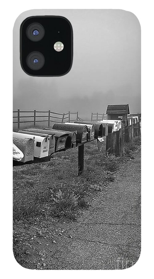 Julian iPhone 12 Case featuring the photograph Mailboxes in the Mist by Alex Morales