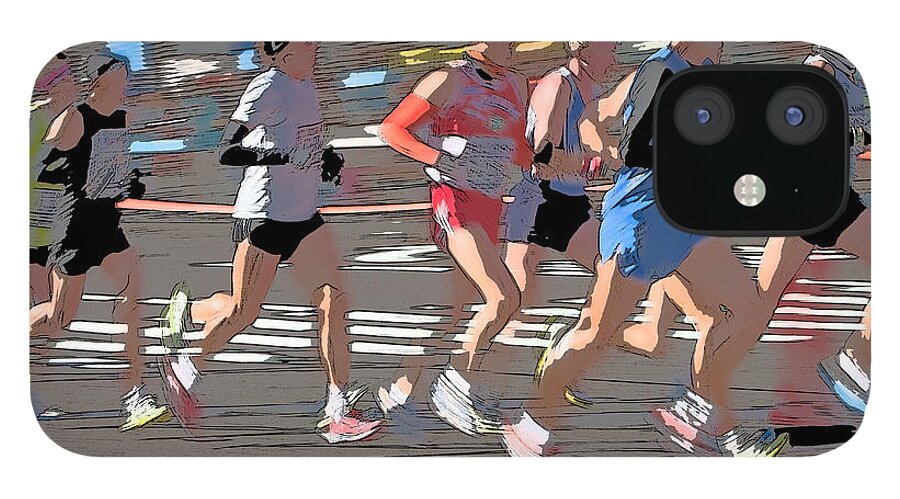 Clarence Holmes iPhone 12 Case featuring the photograph Marathon Runners II by Clarence Holmes