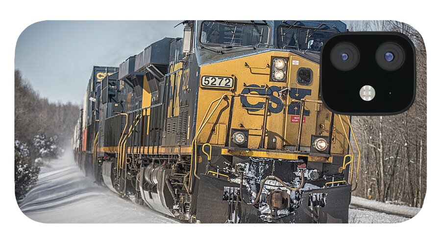 Csx Railroad iPhone 12 Case featuring the photograph March 5. 2015 - CSX Q025 by Jim Pearson