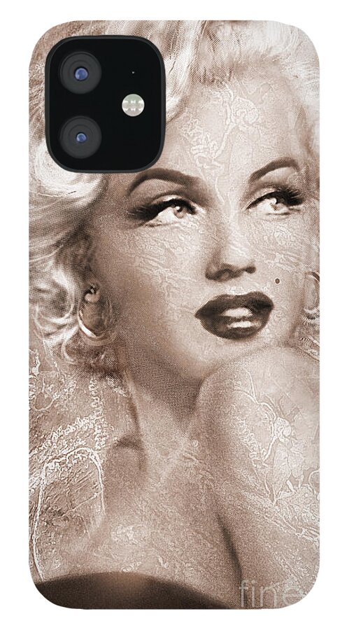 Theo Danella iPhone 12 Case featuring the painting Marilyn Danella Ice Sepia by Theo Danella