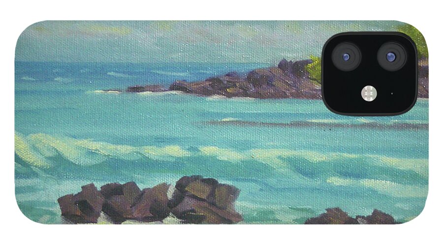 Hawaii iPhone 12 Case featuring the painting Maui View by Stan Chraminski