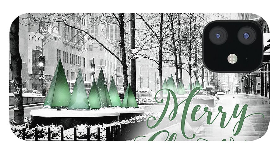 Merry Christmas iPhone 12 Case featuring the photograph Merry Christmas Chicago by Laura Kinker