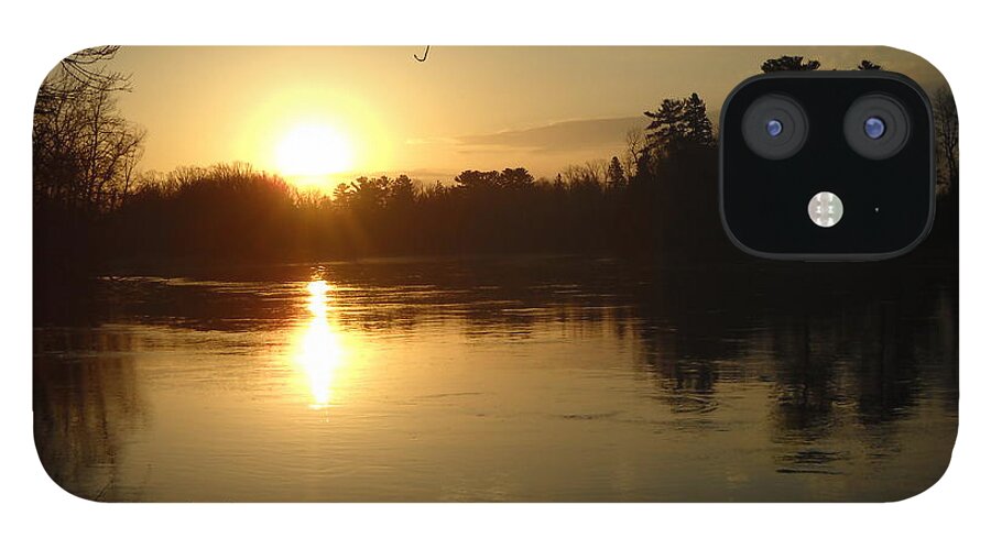 Mississippi River iPhone 12 Case featuring the photograph Mississippi River Perfect Sunrise by Kent Lorentzen