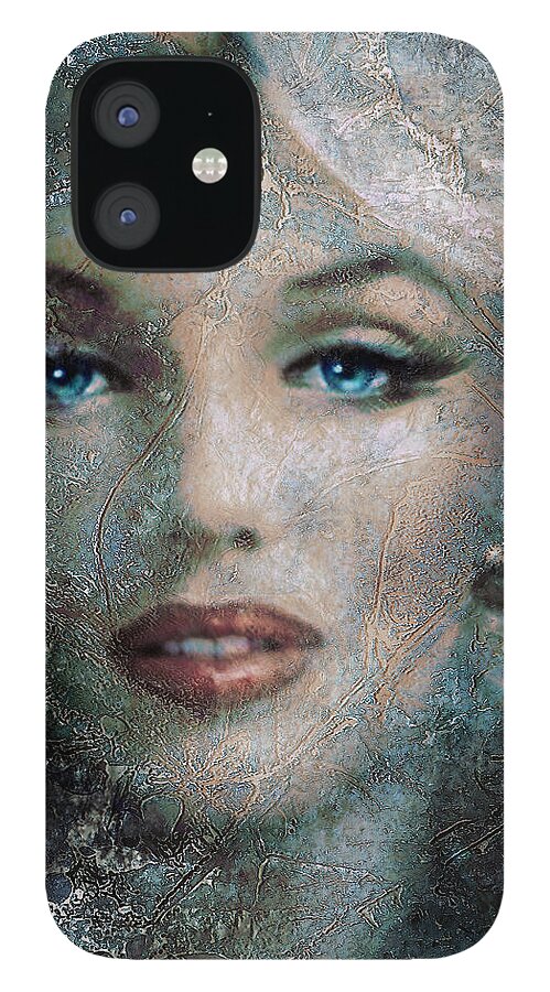 Marilyn Monroe iPhone 12 Case featuring the painting MM frozen by Angie Braun