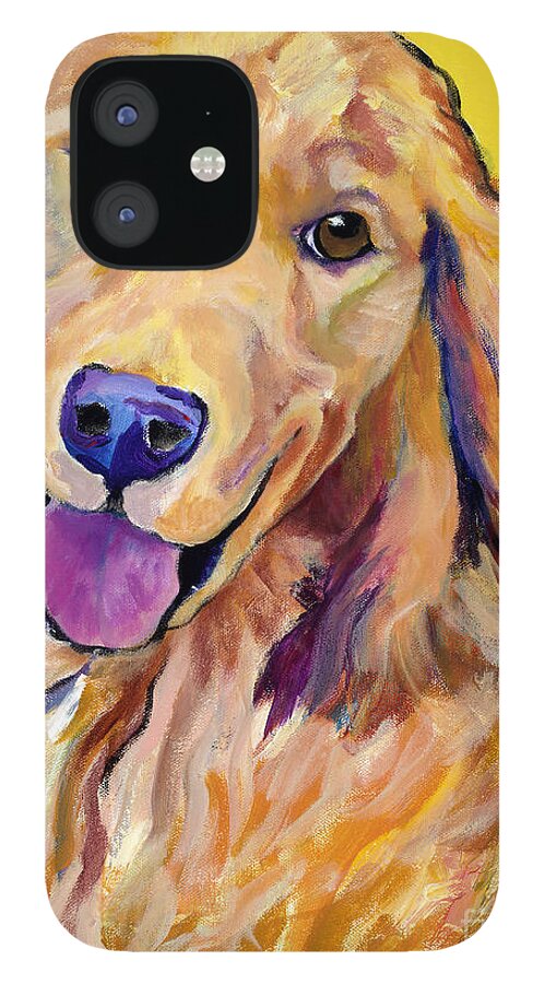 Acrylic Paintings iPhone 12 Case featuring the painting Molly by Pat Saunders-White