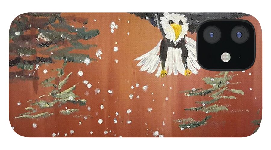 More Snow iPhone 12 Case featuring the painting More Snow 18 by Cheryl Nancy Ann Gordon