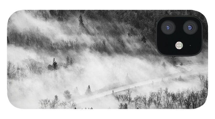 B&w iPhone 12 Case featuring the photograph Morning Fog by Ken Barrett