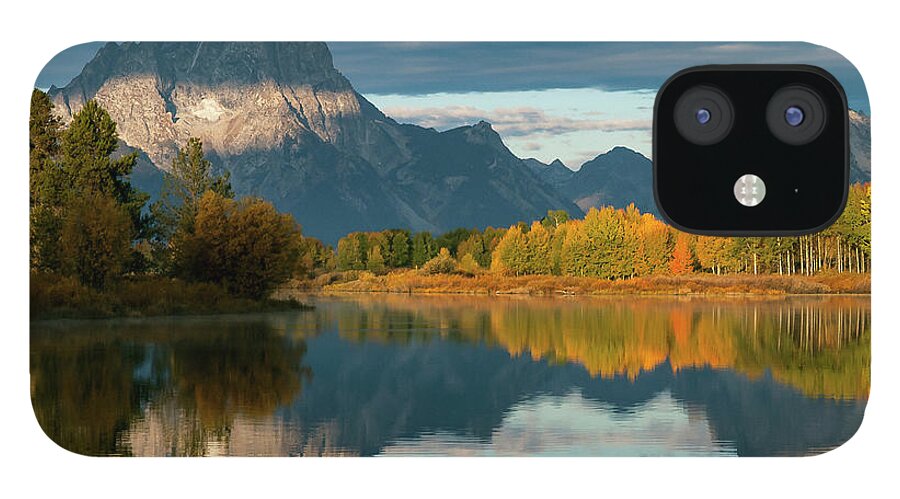 Mount Moran iPhone 12 Case featuring the photograph Morning Light by Bob Phillips