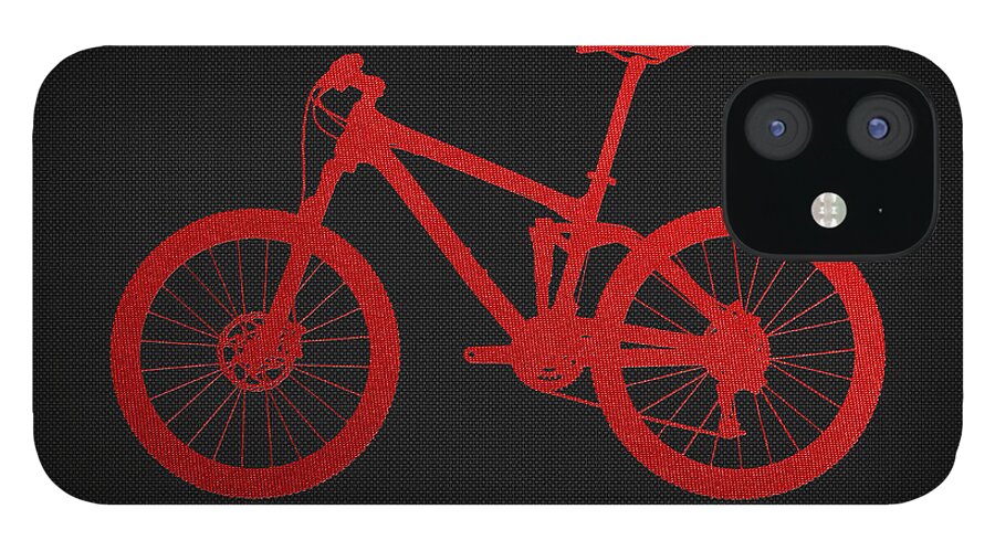 'two-wheel Drive' Fine Art Collection By Serge Averbukh iPhone 12 Case featuring the photograph Mountain Bike - Red on Black by Serge Averbukh