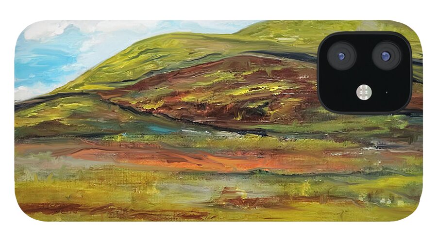 Mountains Cape Painting iPhone 12 Case featuring the digital art Mountaiscape 2 by Reina Resto