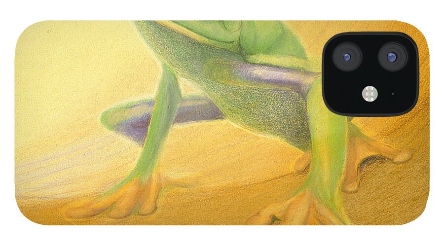 Animal iPhone 12 Case featuring the painting My Frog by Robin Aisha Landsong